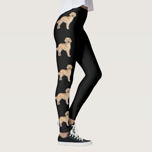 Gelbe goldene Retriever Niedlich Cartoon Hunde Sch Leggings (Rechts)
