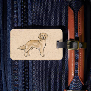 Gelbe Goldene Retriever Niedlicher Cartoon Dog Art Gepäckanhänger