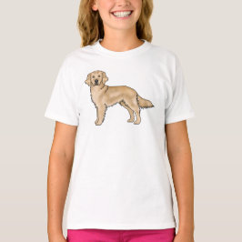 Gelbe Goldene Retriever Niedlicher Cartoon Dog Art T-Shirt