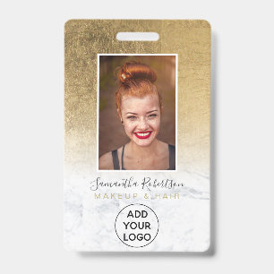 Gelbe Goldfolie Marmor Logo der Angestellten Foto Ausweis