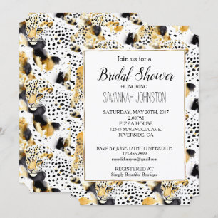 Gelbe Goldleoparden Abstrakt Einladung