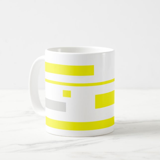Gelbe graue Blöcke Abstrakte Kunst Kaffeetasse (Vorderseite Links)