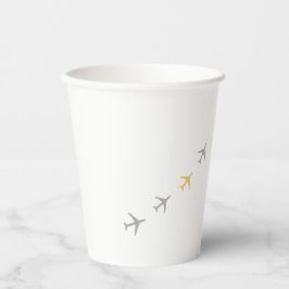 Gelbe graue Flugzeug Flugzeuge Fly Airways Pappbecher