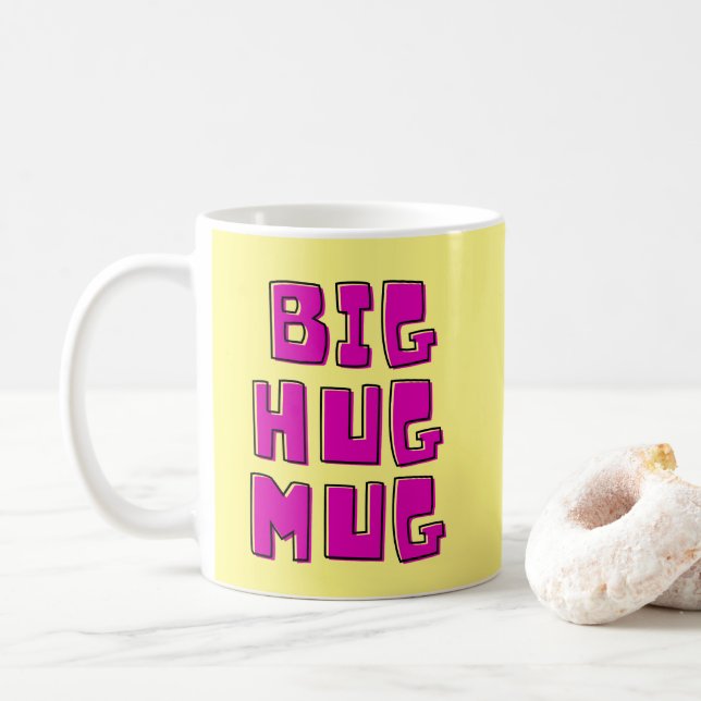 Gelbe große Umarmung  Kaffeetasse (Mit Donut)