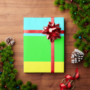 Gelbe, grüne, blaue breite Streifen von Shirley Ta Geschenkpapier