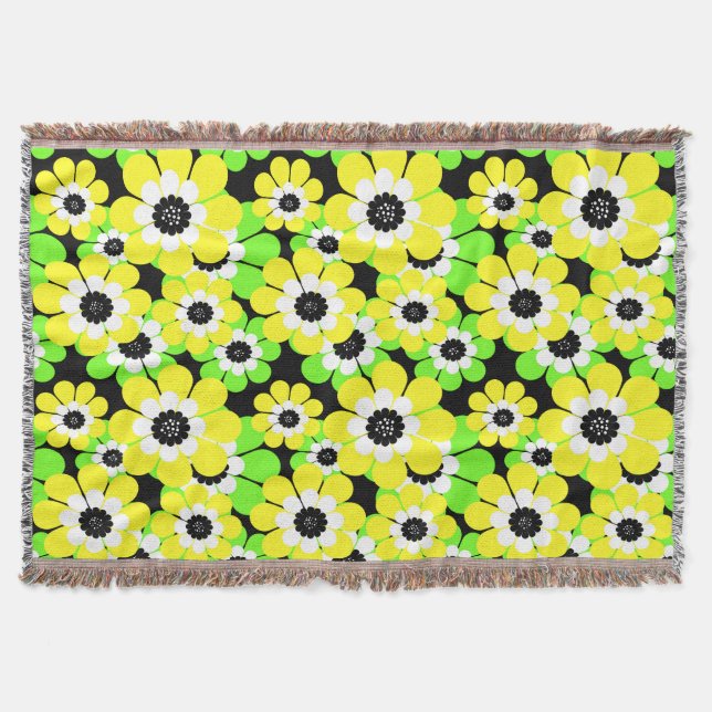 Gelbe grüne Blume Decke (Vorderseite)