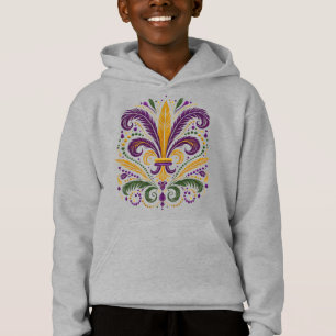 Gelbe, grüne lila Lilie Federn Hoodie