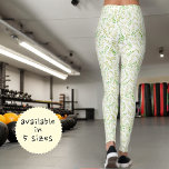 Gelbe Grüne Natur Fern Leaf Muster auf Weiß Leggings<br><div class="desc">Dieses Naturdesign zeichnet sich durch einen Farnblatthintergrund aus.</div>