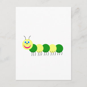 Gelbe grüne Raupe Postkarte