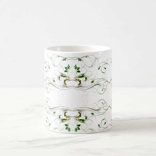 Gelbe grüne Reben Kaffeetasse (Mittel)