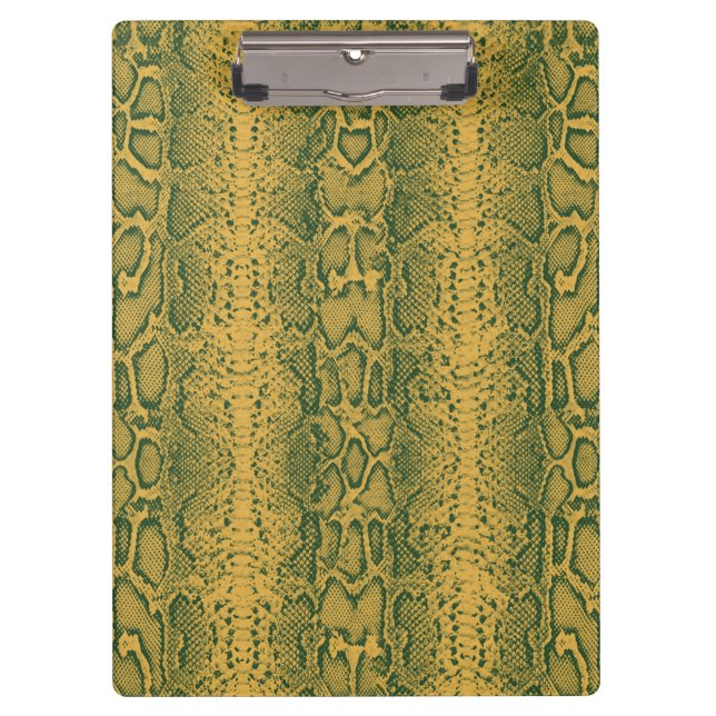 Gelbe grüne Schlange Hautfarbe Klemmbrett (Vorderseite)