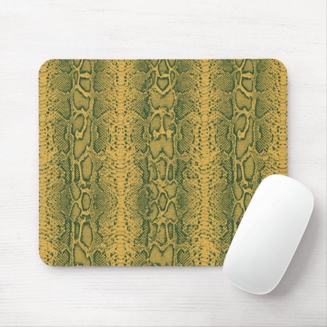 Gelbe grüne Schlange Hautfarbe Mousepad (Mit Mouse)