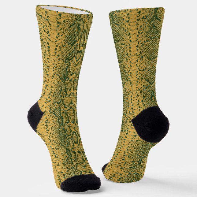 Gelbe grüne Schlange Hautfarbe Socken (Gewinkelt)
