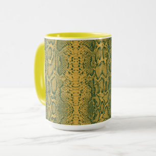 Gelbe grüne Schlange Hautfarbe Tasse