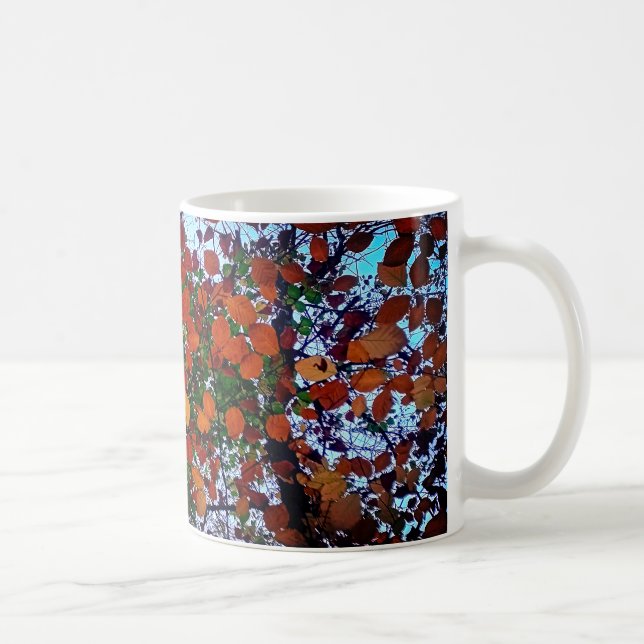 Gelbe, grüne und braune Blätter Kaffeetasse (Rechts)