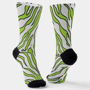 Gelbe, grüne und weiße Tiger Streifen Tierfarbe4 Socken