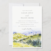 Gelbe grüne Wasserfarbenwelt Hügel Hochzeiten
