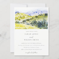 Gelbe grüne Wasserfarbenwelt Hügel Hochzeiten