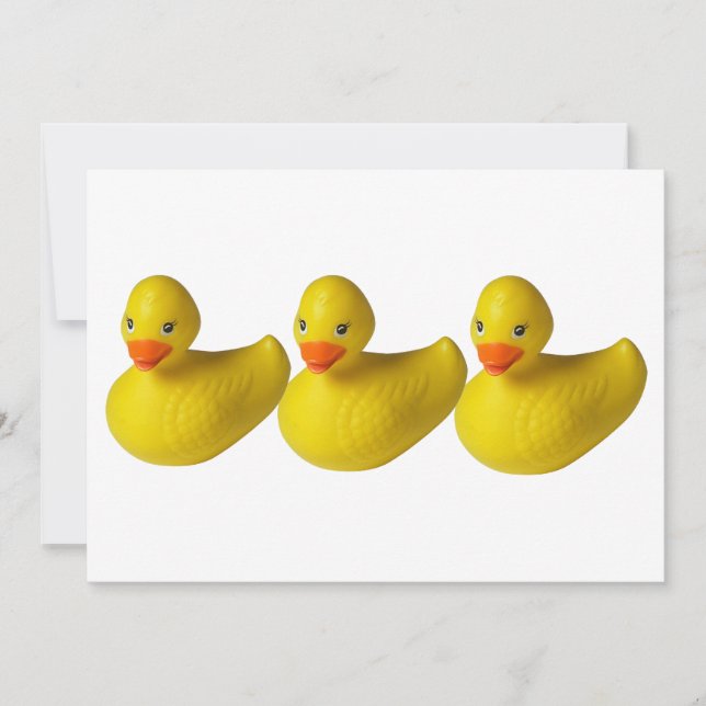 Gelbe Gummi Duckie Postkarte. Babydusche Feiertagskarte (Vorderseite)