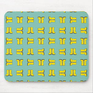 Gelbe Gummi-Regenstiefel Mousepad