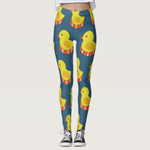 Gelbe Gummiente, niedlich, nahtlos. Leggings
