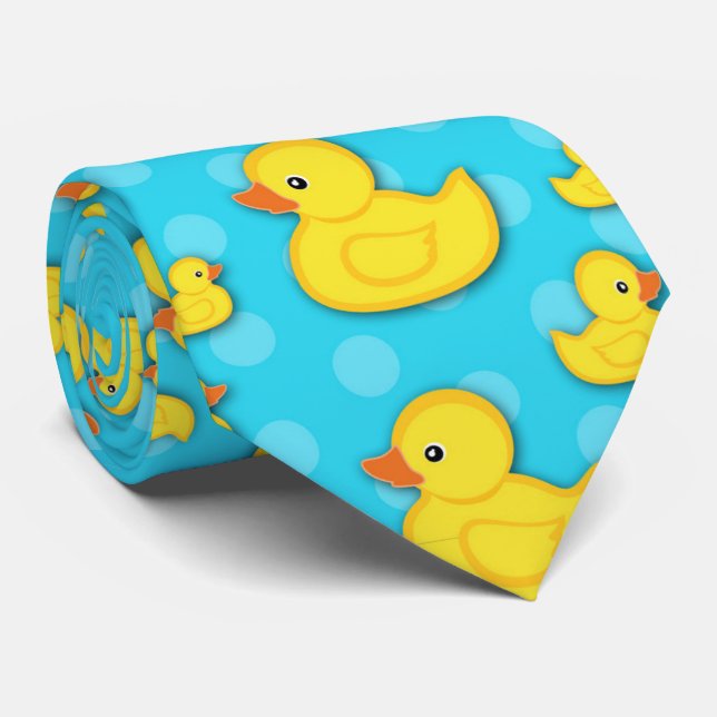 Gelbe Gummifaust Light Blue Bath Neck Tie Krawatte (Gerollt)