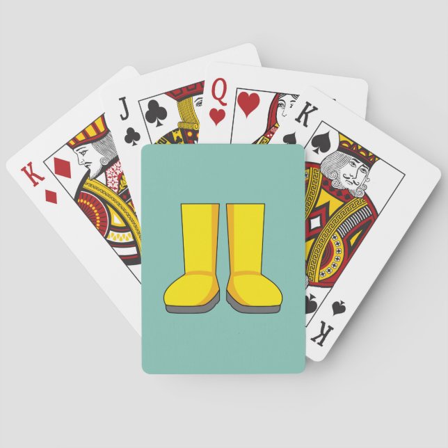 Gelbe Gummiragetasche Spielkarten (Rückseite)
