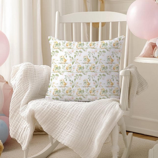 Gelbe Hähnchen Ostermuster Kinderzimmer Kissen (Von Creator hochgeladen)