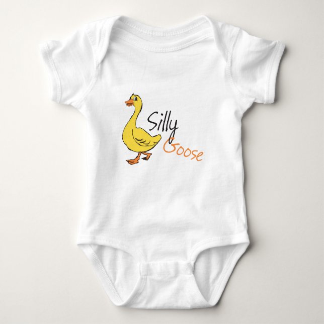 Gelbe Hand Albern Gänse Gänse Cartoon Baby Strampler (Vorderseite)