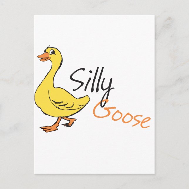 Gelbe Hand Albern Gänse Gänse Cartoon Postkarte (Vorderseite)
