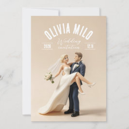 gelbe Händchen-Halte-Kunst Hochzeit Einladung
