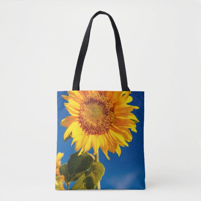 Gelbe Hardy Sonnenblume Kunst, Dichtung und Musik Tasche (Vorderseite)