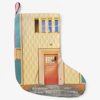 Gelbe Hausdarstellung Kleiner Weihnachtsstrumpf