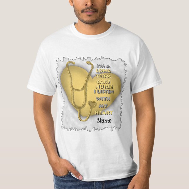 Gelbe Herzkrankenpflege T-Shirt (Vorderseite)