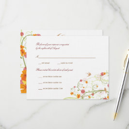 Gelbe Hibisken Wirbel & Schwalben Blumenzehen RSVP Karte