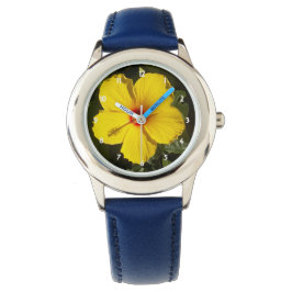Gelbe Hibiskus Blume Armbanduhr
