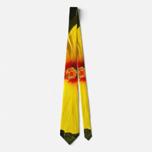 Gelbe Hibiskus Blume Krawatte