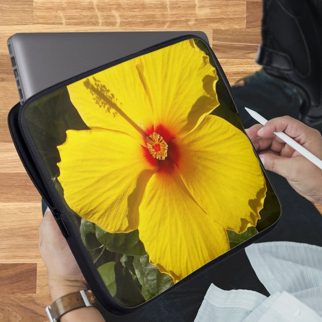 Gelbe Hibiskus Blume Laptopschutzhülle (Yellow Hibiscus Flower Laptop Sleeve)