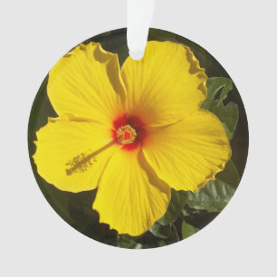 Gelbe Hibiskus Blume Ornament