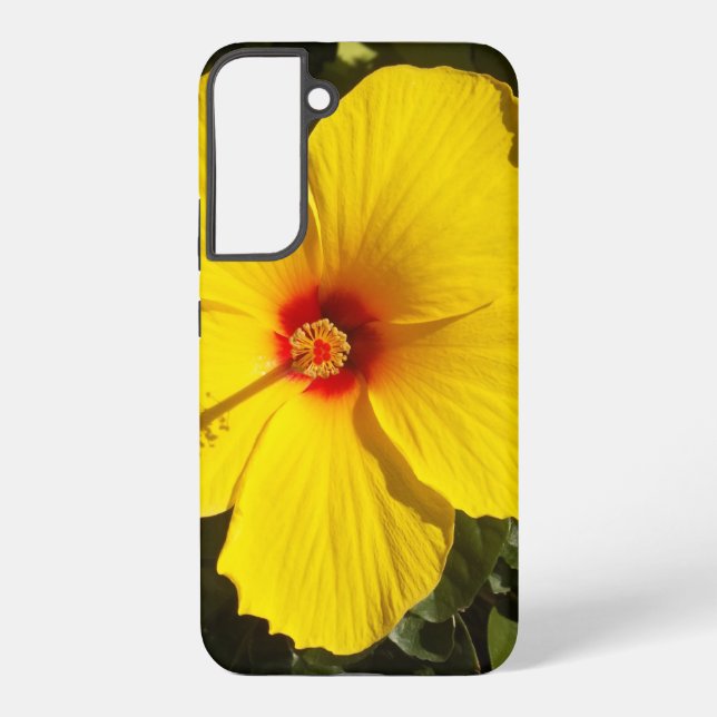 Gelbe Hibiskus Blume Samsung Galaxy Hülle (Rückseite)
