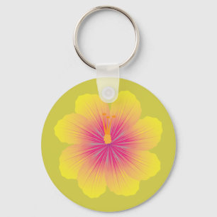 Gelbe Hibiskus_Illustration Schlüsselanhänger