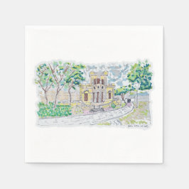 Gelbe historische Villa Serviette