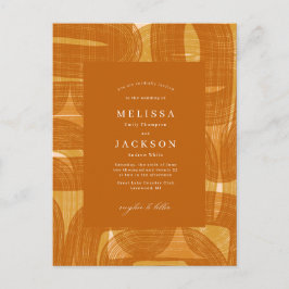 Gelbe Hochzeit in Retro-Bögen und -Gewölben Postkarte