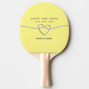 Gelbe Hochzeit Save The Date Einladung Tischtennis Schläger