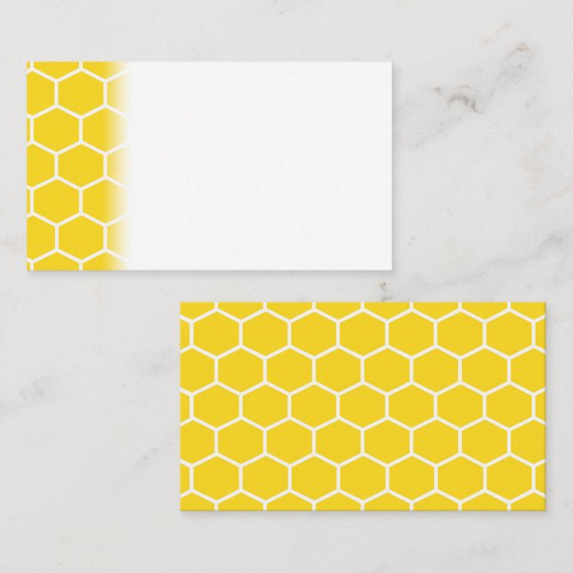 Gelbe Honeycomb Geometric White Lines Bumblebee Platzkarte (Vorne/Hinten)