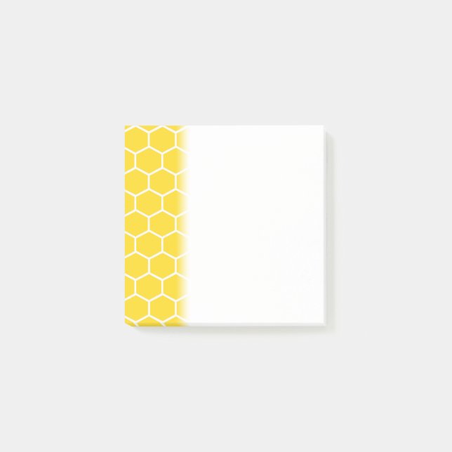 Gelbe Honeycomb Geometric White Lines Bumblebee Post-it Klebezettel (Vorderseite)