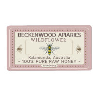 Gelbe Honigbiene Label Apiary Rose Border