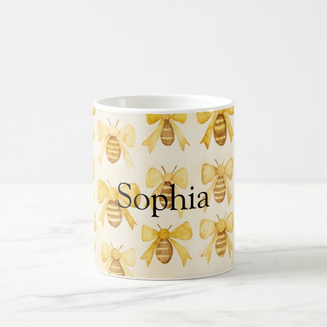 Gelbe Honigbienen Weihnachten Kaffeetasse (Mittel)
