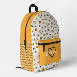 Gelbe Hörer, Pom Poms, Megaphone Muster Bedruckter Rucksack