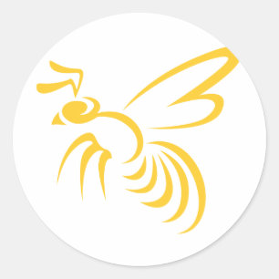 Gelbe Hornissen-Logo Runder Aufkleber